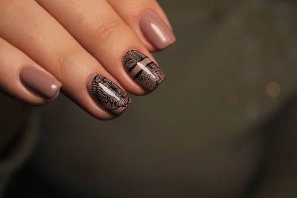 Sexy Manicura Rosa Sobre Fondo Textural Moda — Foto de Stock