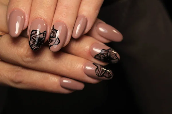 beautiful nails manicure with a fashionable design on the nails
