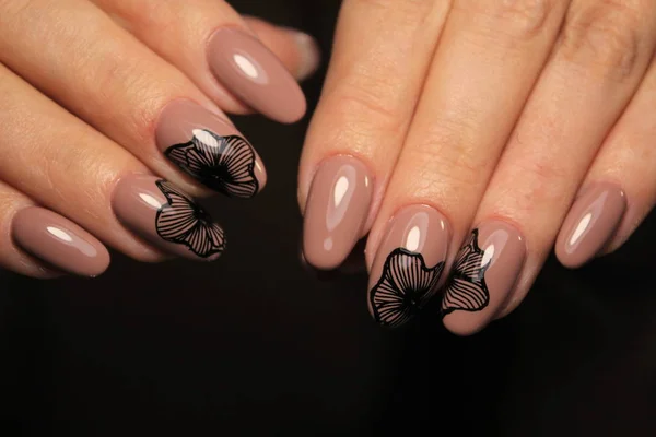 Fashion Nails Manicure Beautiful Female Hands — Stock Photo, Image