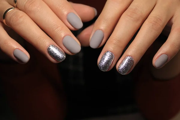 Manucure Ongles Sexy Sur Fond Textural Tendance — Photo