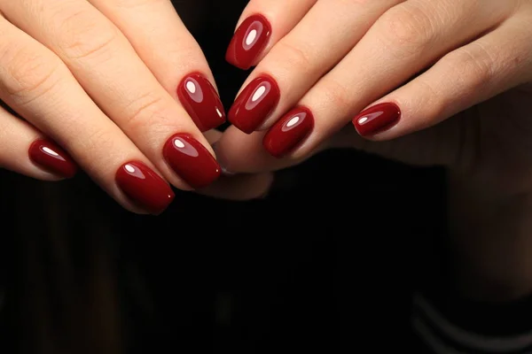 Manicure Unhas Bonitas Com Design Elegante Nas Unhas — Fotografia de Stock