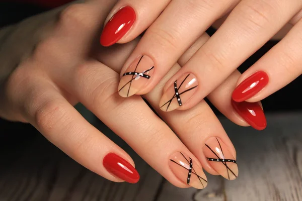 Glamoureuze Manicure Nagels Mooie Vrouwelijke Handen — Stockfoto