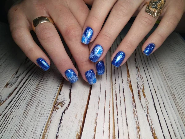 Stijlvolle Nagels Manicure Lange Mooie Handen — Stockfoto