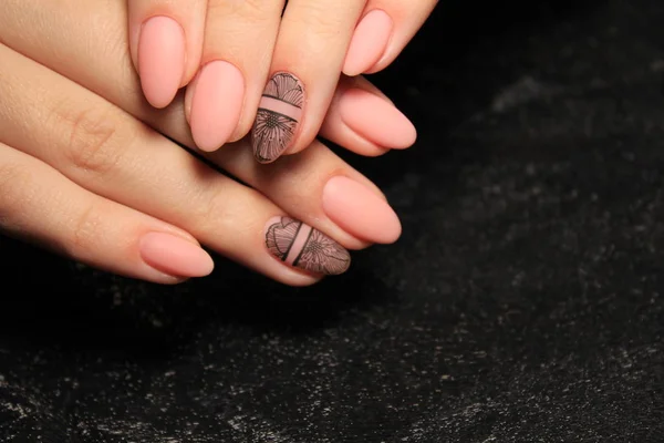 Glamoureuze Manicure Nagels Mooie Vrouwelijke Handen — Stockfoto