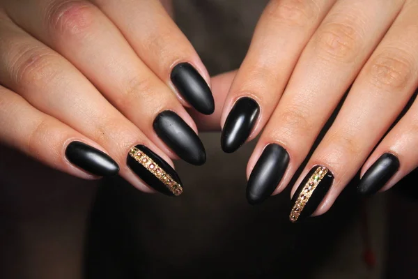 Prachtige Gel Lak Manicure Een Gestructureerde Trendy Achtergrond — Stockfoto