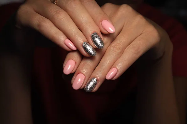 Sexy Manicure Paznokci Piękne Kobiece Dłonie — Zdjęcie stockowe