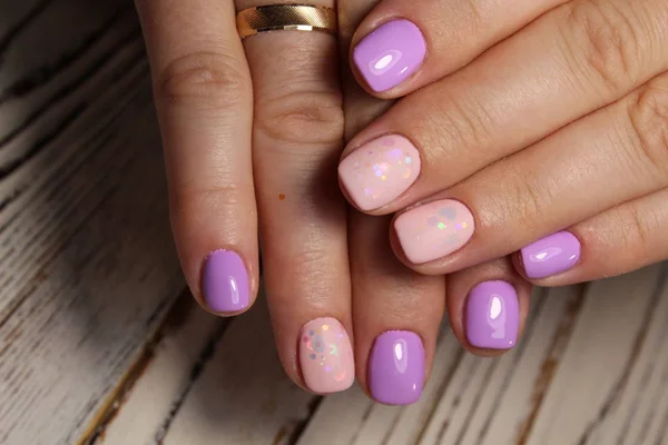 Stijlvol Ontwerp Van Manicure Lange Mooie Nagels — Stockfoto