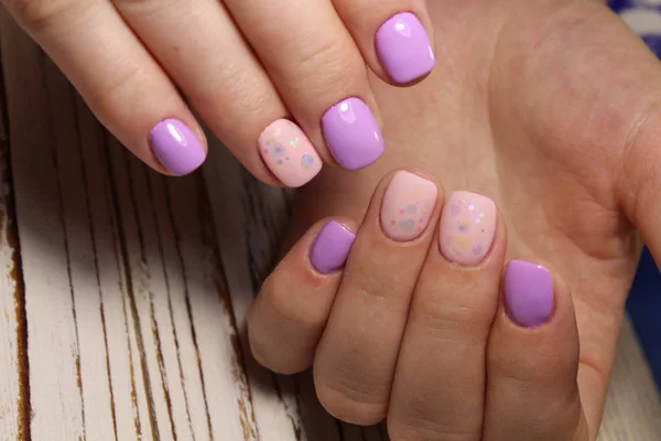 Sexy Pink Manicure Beautiful Female Hands — Stock Photo, Image