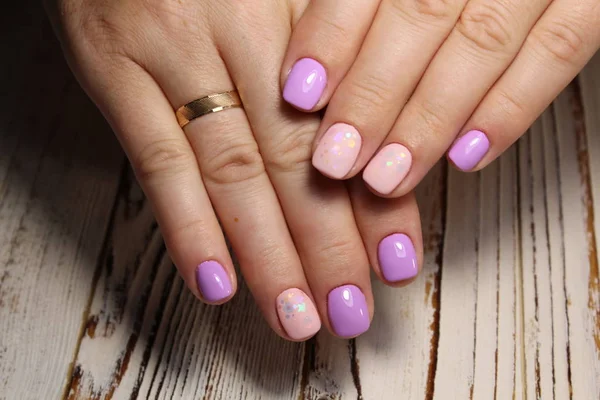 Sexy Roze Manicure Mooie Vrouwelijke Handen — Stockfoto