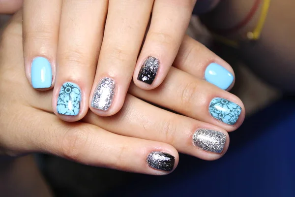 Stijlvol Ontwerp Van Manicure Lange Mooie Nagels — Stockfoto