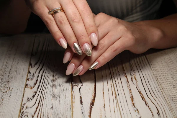 Design Elegante Manicure Unghie Belle Lunghe — Foto Stock