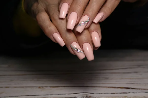 Projekt Manicure Stylowy Piękne Długie Paznokcie — Zdjęcie stockowe