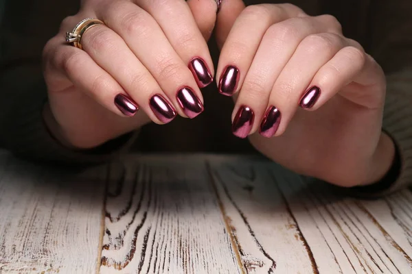 Stijlvolle Manicure Ontwerp Mooie Lange Nagels — Stockfoto