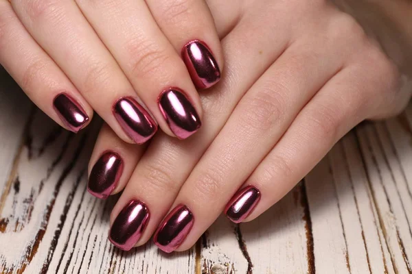 Stijlvolle Manicure Ontwerp Mooie Lange Nagels — Stockfoto