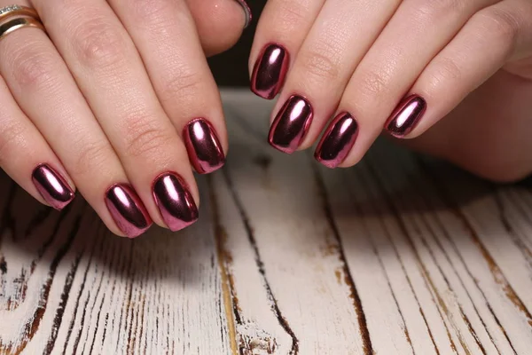 Prachtige Gel Lak Manicure Een Gestructureerde Trendy Achtergrond — Stockfoto