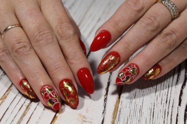 tatil Manikür Sevgililer günü uzun tırnaklar için