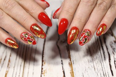 tatil Manikür Sevgililer günü uzun tırnaklar için