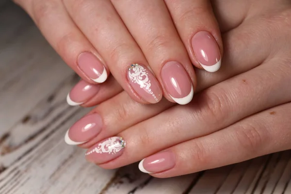 Stijlvolle Manicure Nagels Een Mooie Textuur Achtergrond — Stockfoto
