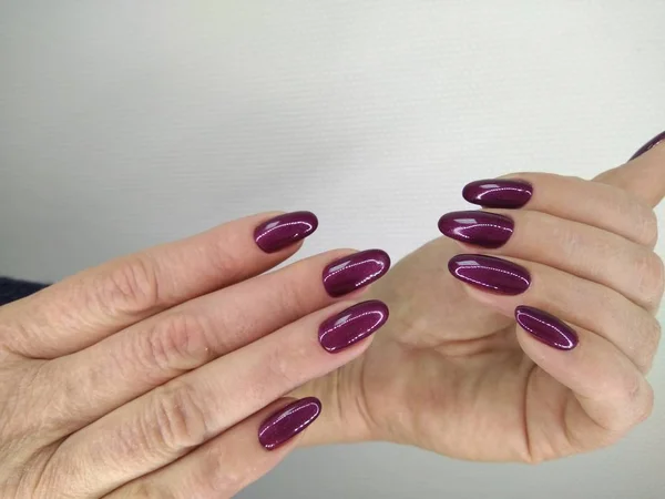 Bella Manicure Gel Lacca Uno Sfondo Tendenza Strutturato — Foto Stock