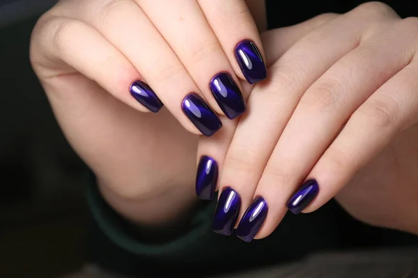 Stylowy Design Manicure Długich Pięknych Paznokciach — Zdjęcie stockowe