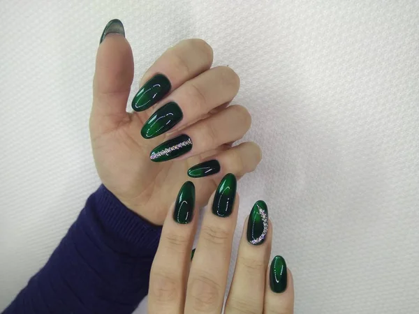 Efektowne Piękny Manicure Tle Modny Tekstury — Zdjęcie stockowe