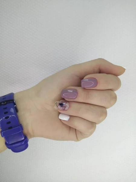 Efektowne Piękny Manicure Tle Modny Tekstury — Zdjęcie stockowe