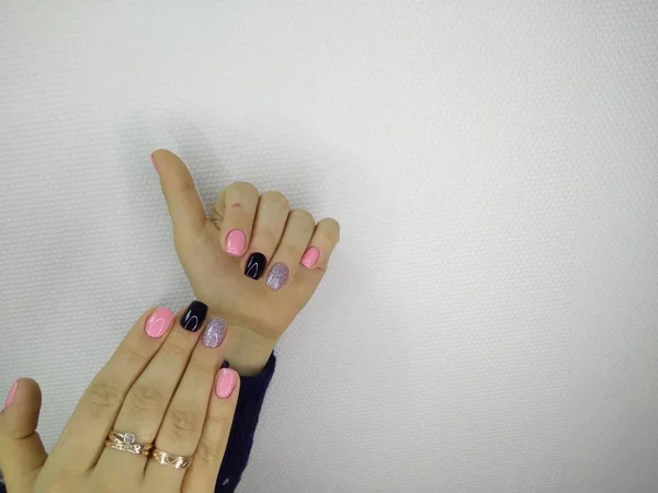 Bela manicure de arte de unhas — Fotografia de Stock
