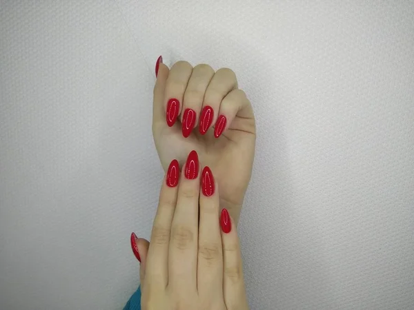 Piękny manicure paznokci — Zdjęcie stockowe