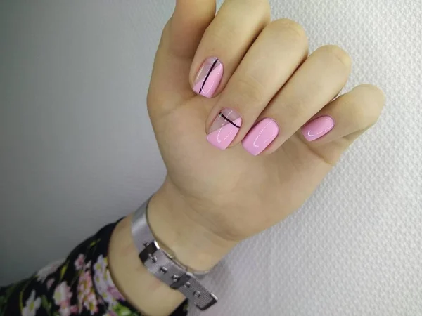 美しいピンクの爪 — ストック写真
