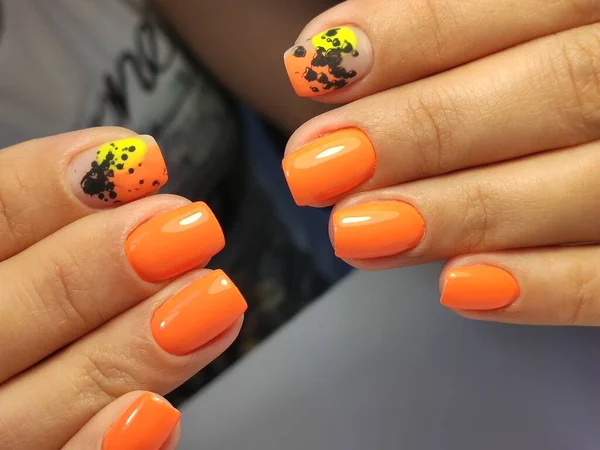 Esmalte Uñas Manicura Artística Esmalte Uñas Colores Manos Belleza Clavos — Foto de Stock