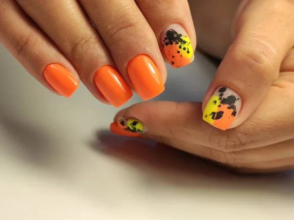 Diseño Elegante Manicura Uñas Largas Hermosas —  Fotos de Stock