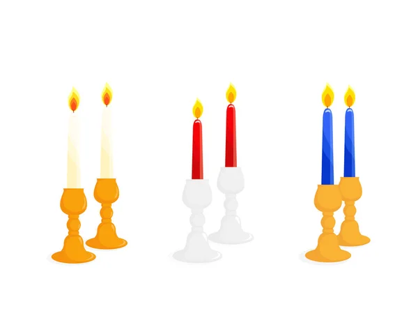 Par de candelabros conjunto — Vector de stock