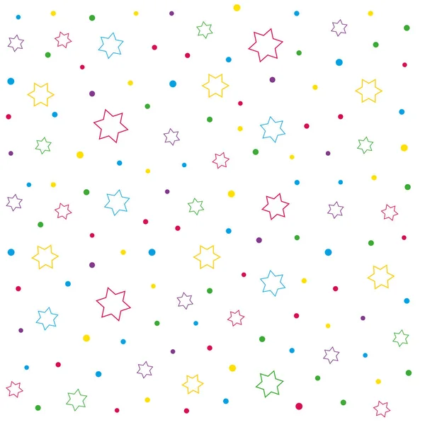 Stars and polka dot seamless pattern — Stock Vector