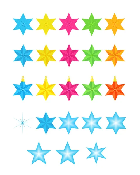 Conjunto de estrellas de colores — Archivo Imágenes Vectoriales