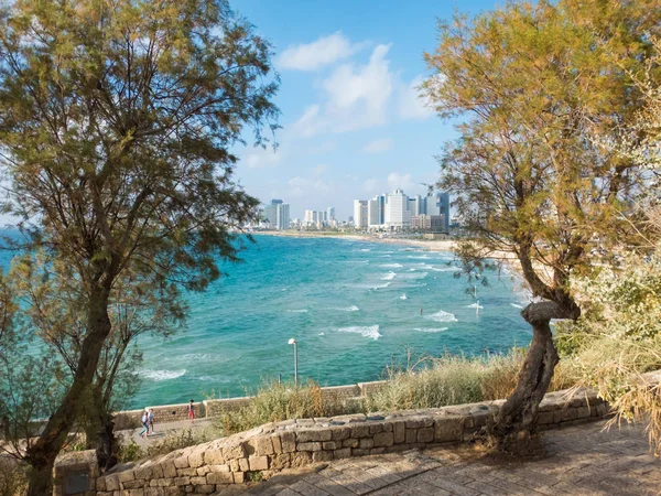 Тель Авів Ізраїль Червня 2016 Перегляд Набережної Тель Авіва Пляжі — стокове фото