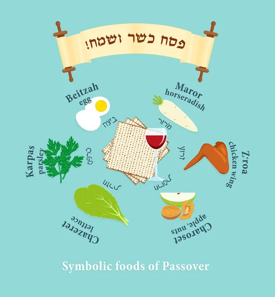 Passover Symbols Set — Stock Vector