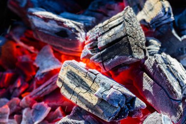 Izgara, sıcak coals yanan kömür
