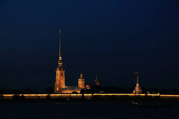 Russland Petersburg Blick Auf Die Festung Peter Und Paul Abend — Stockfoto