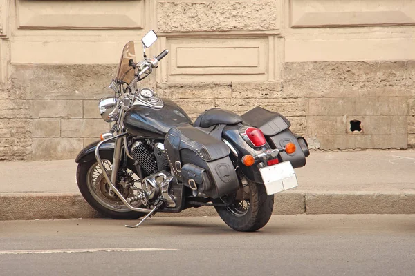 Parked Motorcycle Sidewalk — Stock Photo, Image