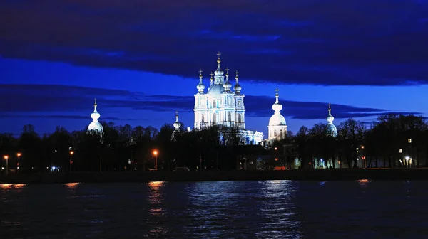 Russland Petersburg Blick Auf Den Stinkenden Dom Bei Nacht — Stockfoto