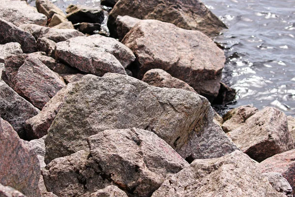 Pierres Granit Sur Rivage Océan — Photo