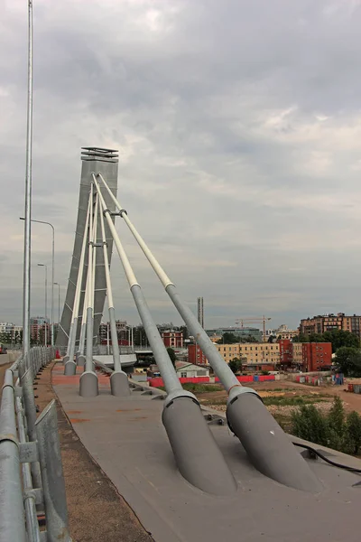 Kabel Logam Jembatan Kabel Tinggal — Stok Foto