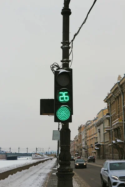 Drogi Ruchu Światło Zielony Sygnał — Zdjęcie stockowe