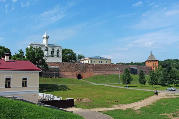 Rusia Veliky Novgorod Las Murallas Del Antiguo Kremlin — Foto de Stock