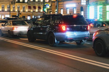 akşam şehir trafik sıkışıklığı
