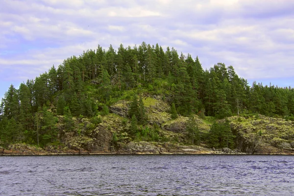 Karelia Forest Rocks Lake Cloudy Sky — Stock Photo, Image