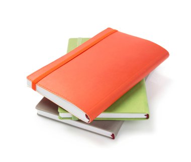 Defter ve beyaz arka plan izole pad