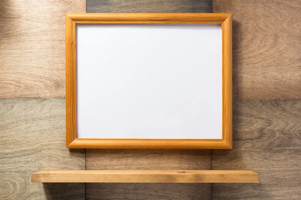 Photo Picture Frame Wooden Background — Stock Photo, Image