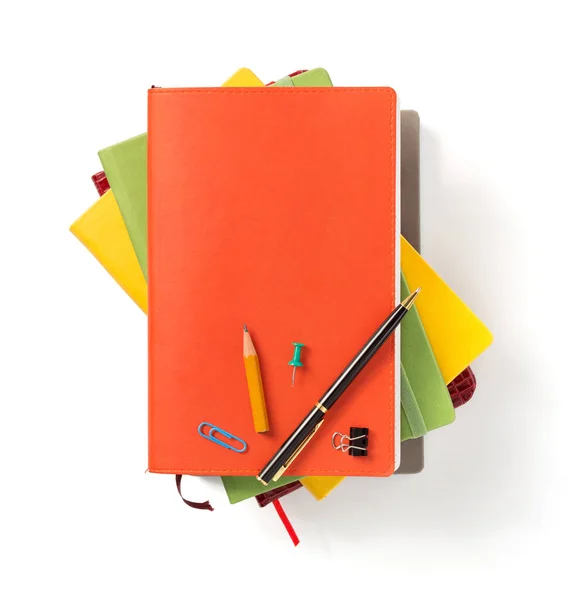 Kleurrijke Notebook Geïsoleerd Witte Achtergrond — Stockfoto