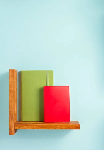 Notepad Book Shelf Wall Background Surface — Stock Photo, Image